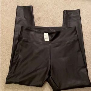 NWT Express Black Pleather Leggings
